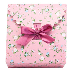 light pink floral pattern gift boxes, flower edge gift boxes, large favor gift boxes, scallop edge gift boxes, favor boxes, gift boxes, pastel gift boxes with ribbons, floral pattern gift boxes, baby shower favor gift boxes, wedding favor gift boxes, teacher's appreciation week gift boxes, gift boxes in bulk | Gift Expressions