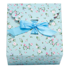light blue floral pattern gift boxes, flower edge gift boxes, large favor gift boxes, scallop edge gift boxes, favor boxes, gift boxes, pastel gift boxes with ribbons, floral pattern gift boxes, baby shower favor gift boxes, wedding favor gift boxes, teacher's appreciation week gift boxes, gift boxes in bulk | Gift Expressions