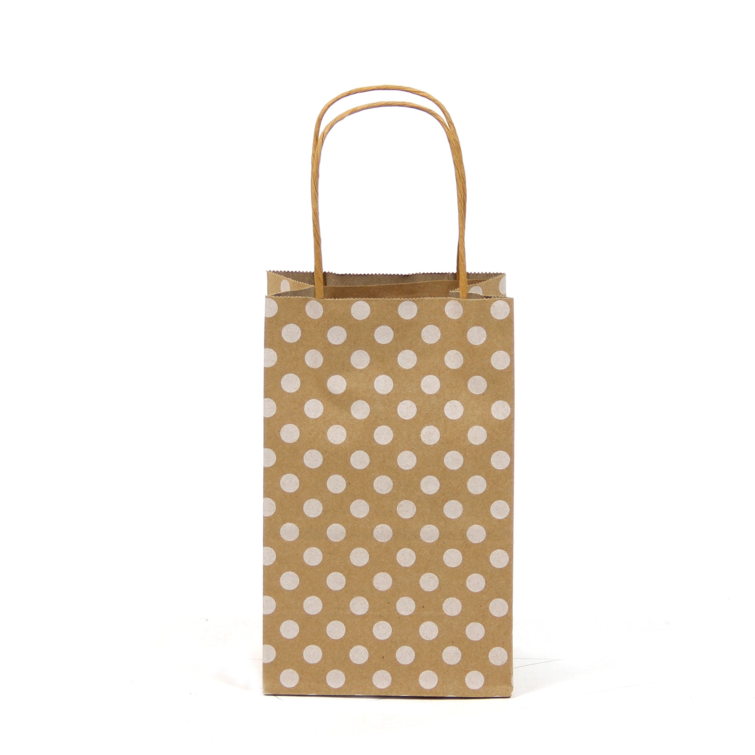 Brown Polka Dot, Kraft Bags, Gift Bags, Paper Bags, Reusable Bags, Favor Bags, Wedding Favor Bags - Gift Expressions