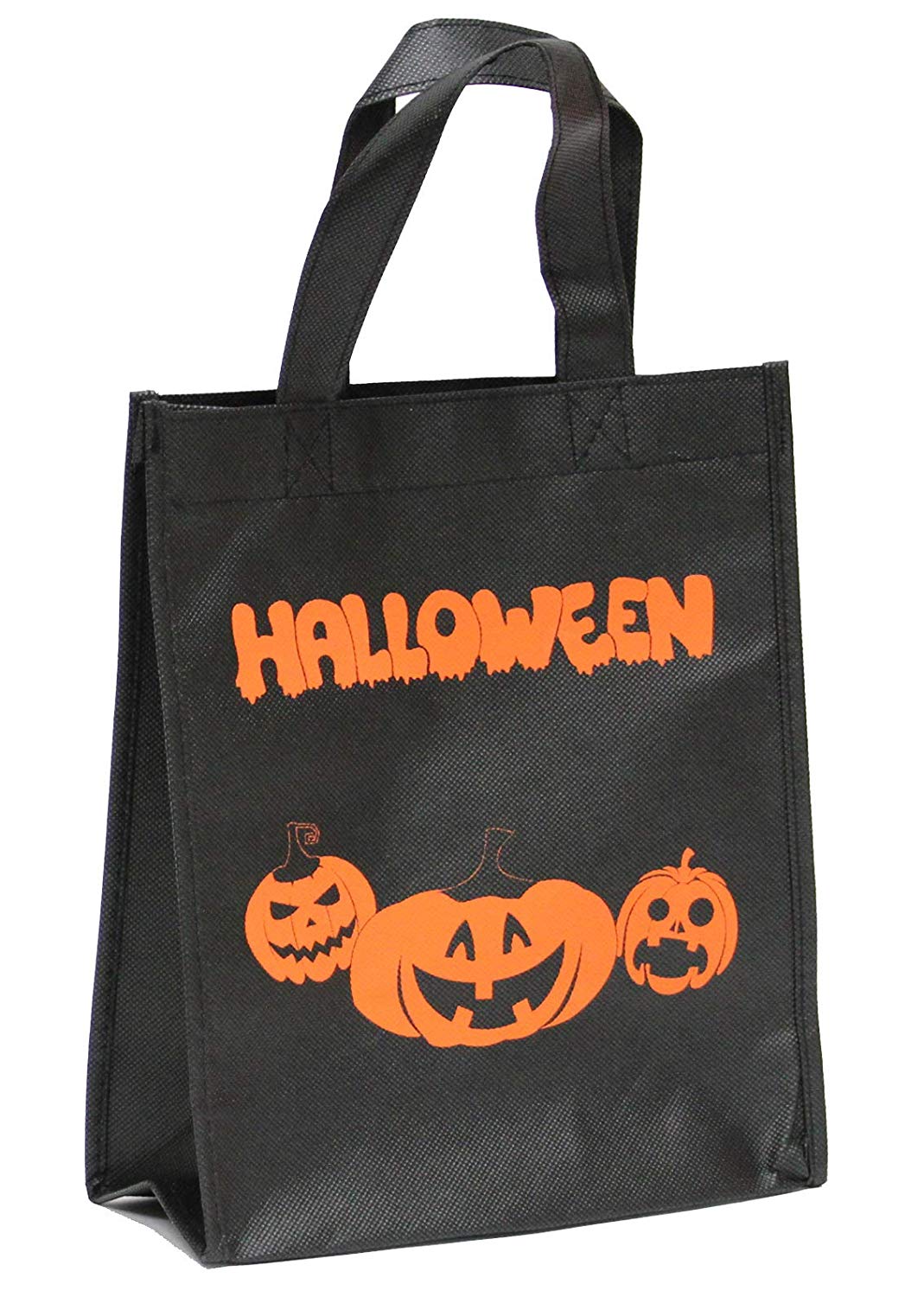 Halloween Reusable Trick or Treat Candy Bag [Black 3 Pumpkins]