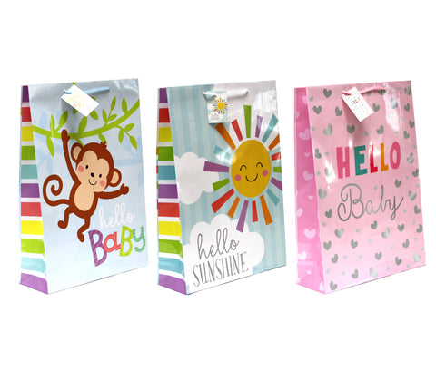 SWEET KISSES GLOSSY BABY GIFT BAGS