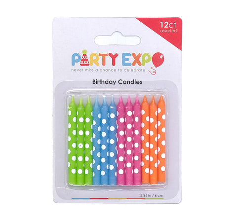 Polka dot candles, Birthday Candles, Neon Candles, Birthday party events - gift expressions