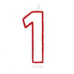 RED BORDER NUMERAL CANDLES