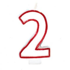 RED BORDER NUMERAL CANDLES