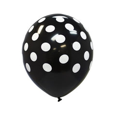 Polka Dot Latex Balloons, Party Balloons, Polka Dot Party Ideas, Polka Dot Theme, Black Polka Dot Balloons - Gift Expressions