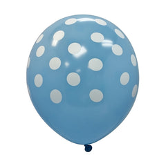 Polka Dot Latex Balloons, Party Balloons, Polka Dot Party Ideas, Polka Dot Theme, Light Blue Polka Dot Balloons - Gift Expressions