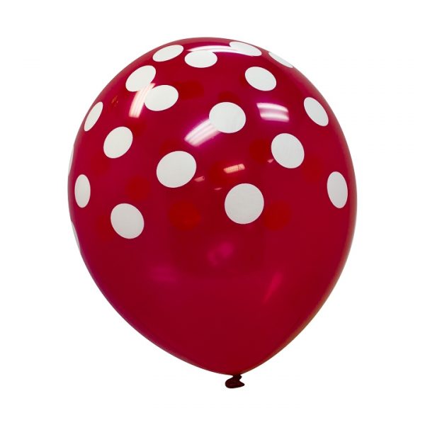 Polka Dot Latex Balloons, Party Balloons, Polka Dot Party Ideas, Polka Dot Theme, Red Polka Dot Balloons - Gift Expressions