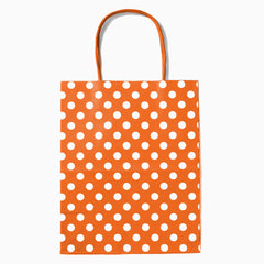 Orange Polka Dot, Kraft Bags, Gift Bags, Paper Bags, Reusable Bags, Favor Bags, Wedding Favor Bags - Gift Expressions