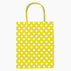 Yellow  Polka Dot, Kraft Bags, Gift Bags, Paper Bags, Reusable Bags, Favor Bags, Wedding Favor Bags - Gift Expressions