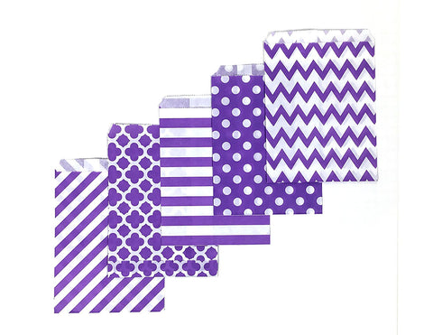 40 CT | Halloween Edition Purple Patterned Treat Bags