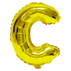 15 3/4" FOIL GOLD BALLOONS - LETTERS & NUMBERS -