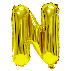 15 3/4" FOIL GOLD BALLOONS - LETTERS & NUMBERS -