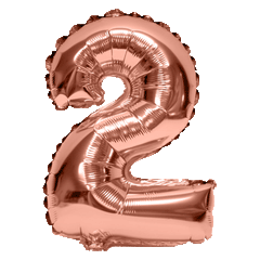 15 3/4" FOIL ROSE GOLD BALLOONS -NUMBERS -