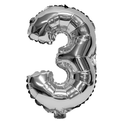 15 3/4" FOIL SILVER BALLOONS - LETTERS & NUMBERS -
