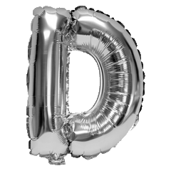 15 3/4" FOIL SILVER BALLOONS - LETTERS & NUMBERS -
